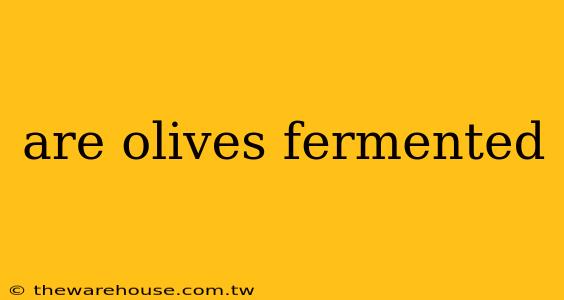 are olives fermented